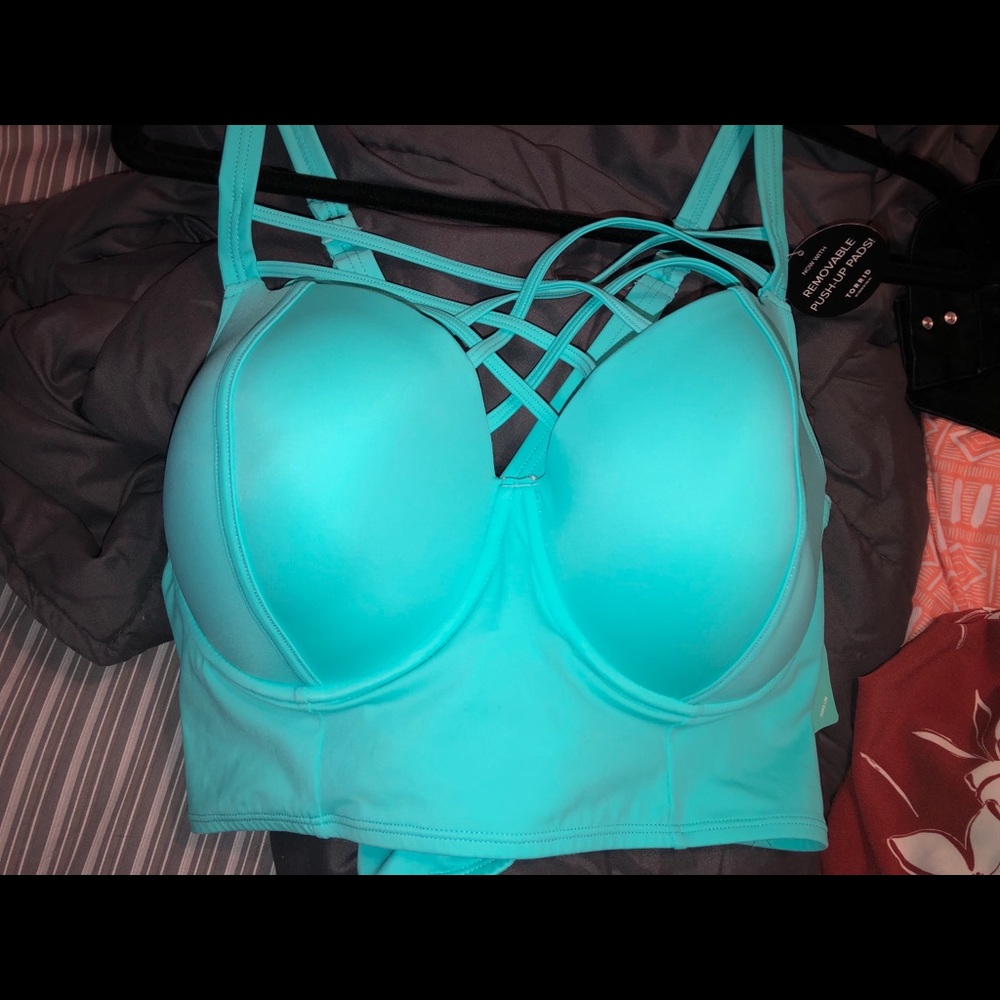Torrid Mint Push-Up Balconette Cage Bikini Top 3X